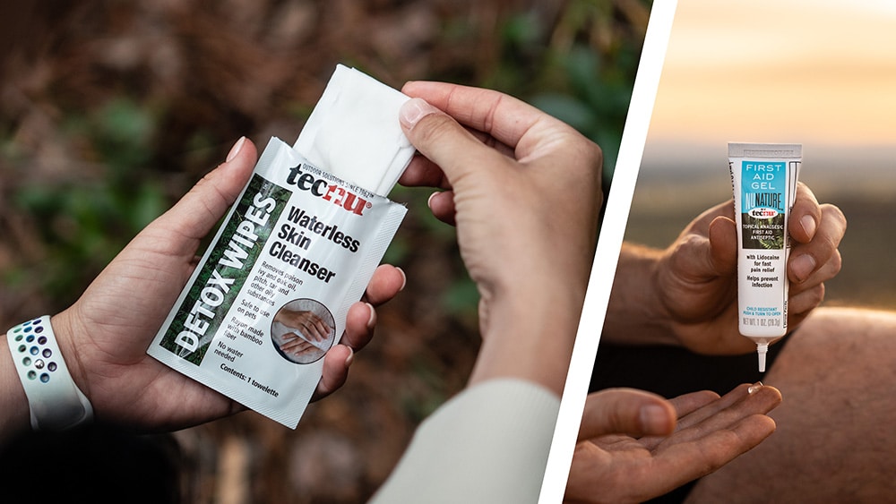 Pack smart for your next outdoor adventure with these essentials: Detox wipes and first aid gel kit.